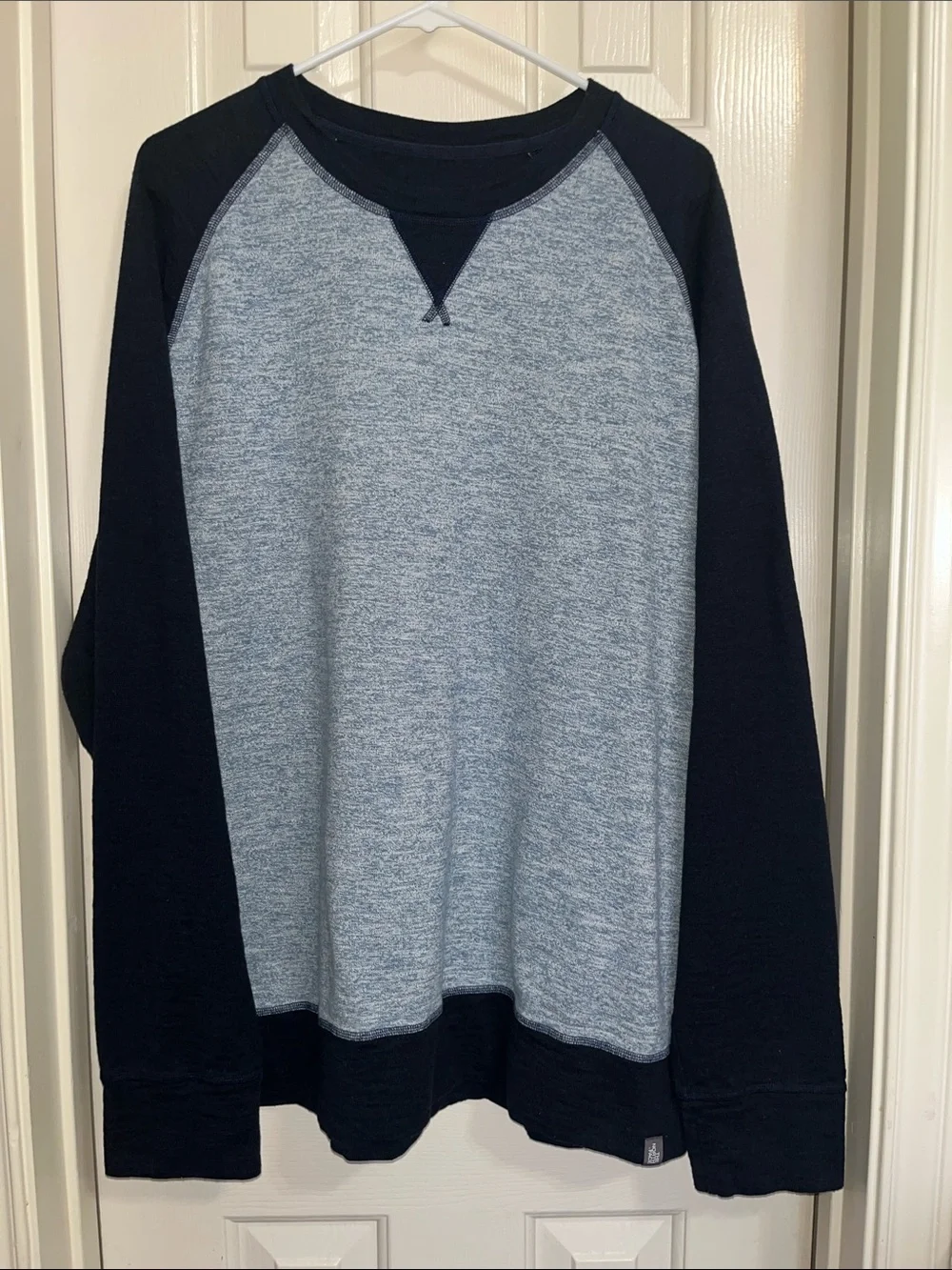 The North Face Sweater Men 2XL Blue Heather Crewneck Pullover Knit Logo XXL